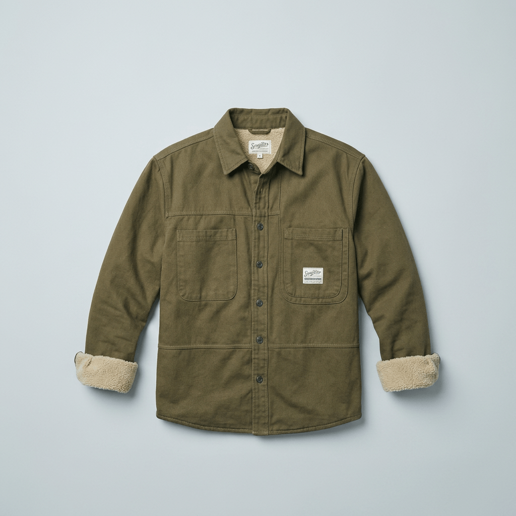 Maqiato | Men's Regular Fit Fleece-Lined Cargo Shirt