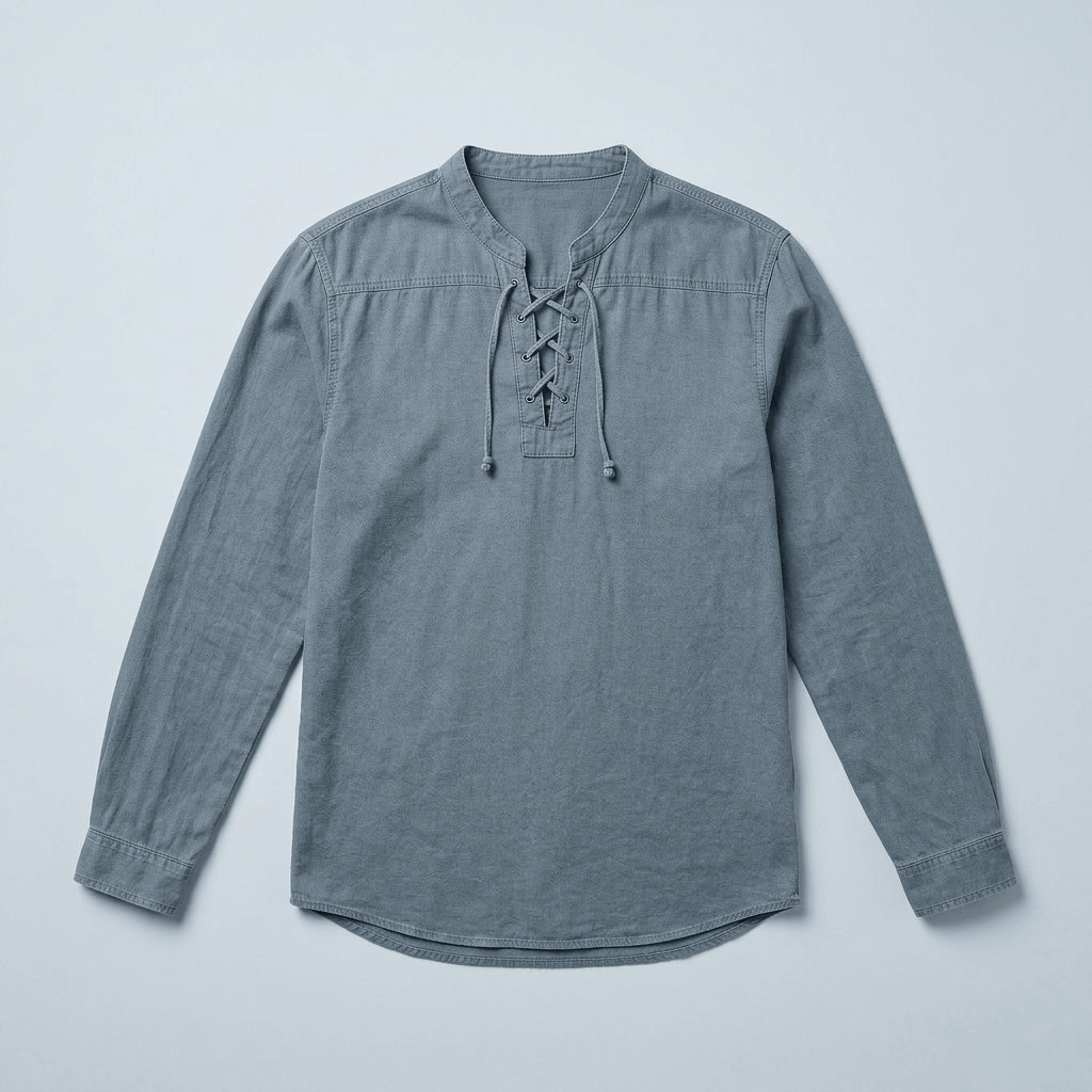 Maqiato | Men's Relaxed Lace-Up Shirt