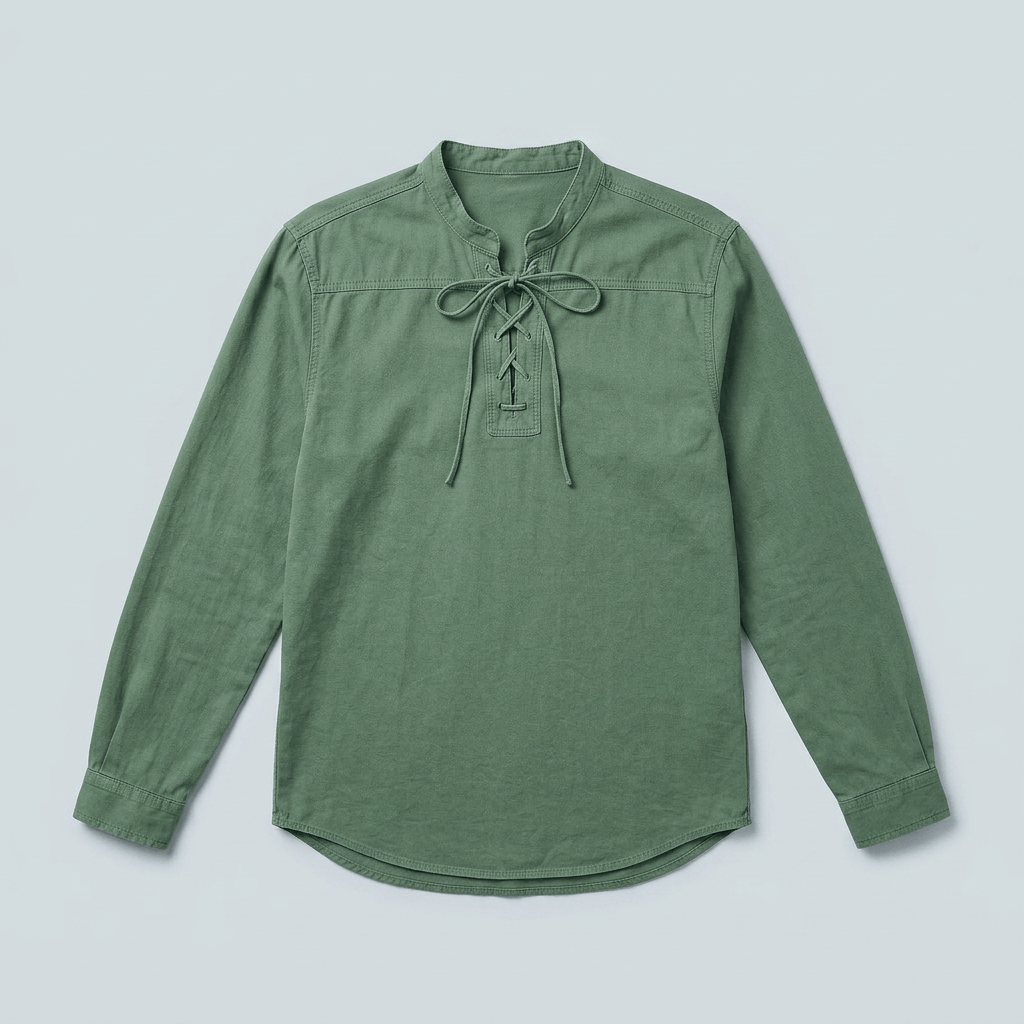 Maqiato | Men's Relaxed Lace-Up Shirt