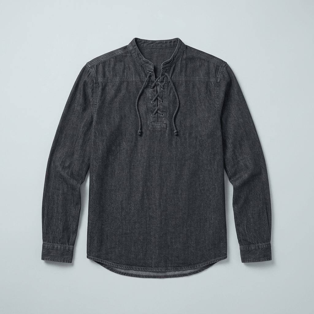 Maqiato | Men's Relaxed Lace-Up Shirt