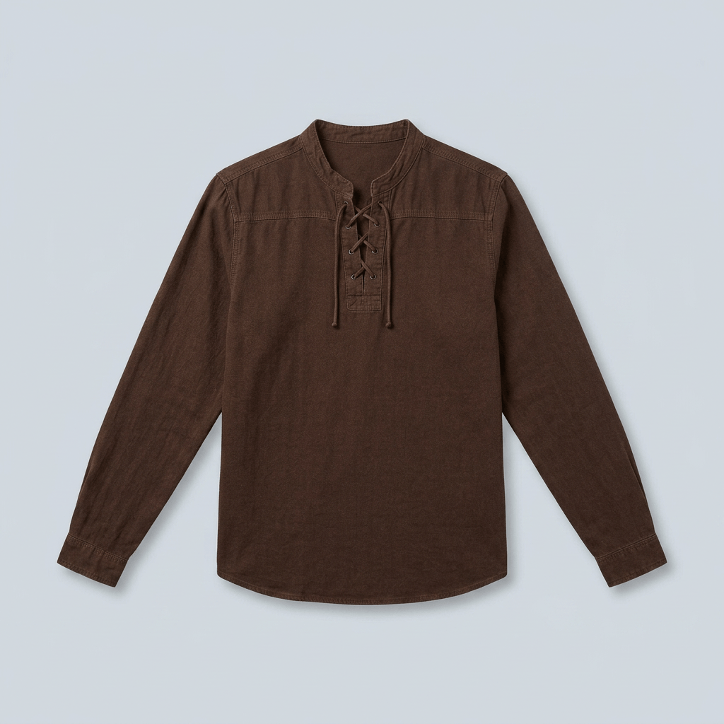 Maqiato | Men's Relaxed Lace-Up Shirt