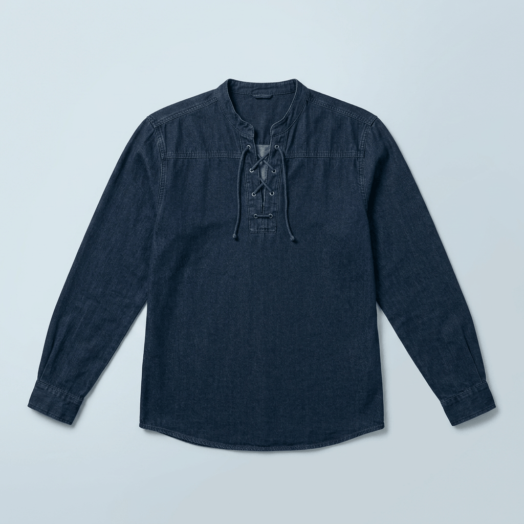 Maqiato | Men's Relaxed Lace-Up Shirt