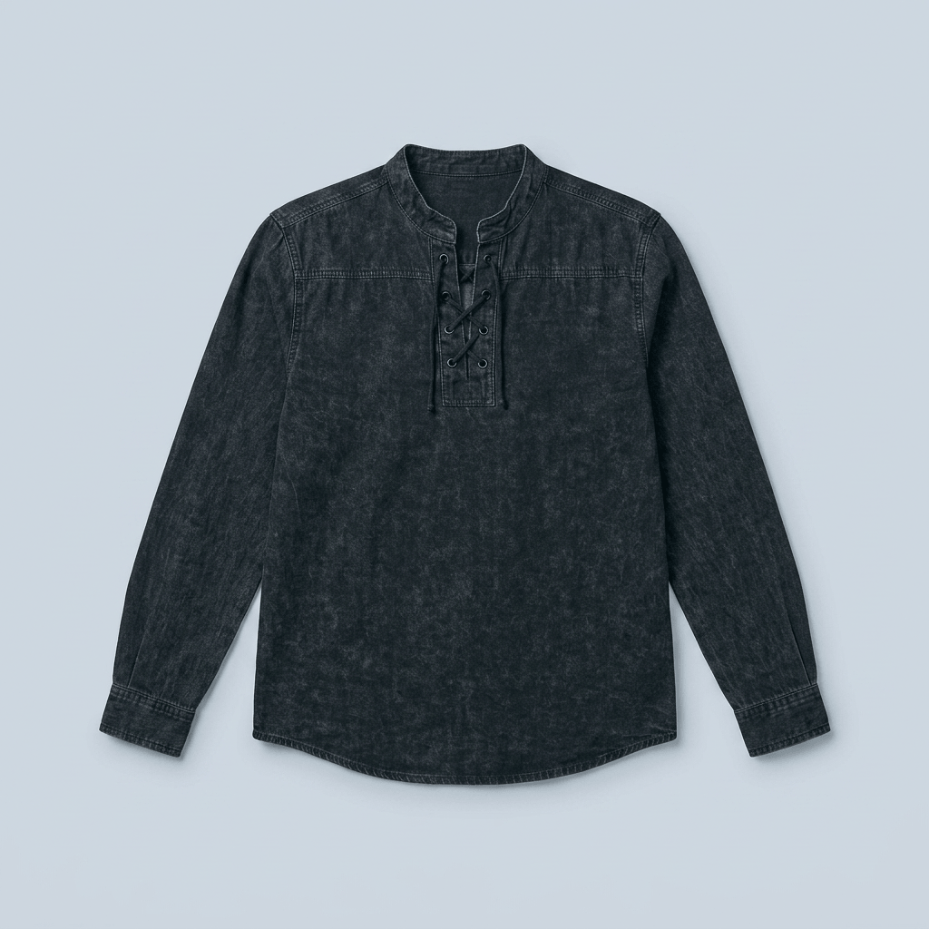 Maqiato | Men's Relaxed Lace-Up Shirt