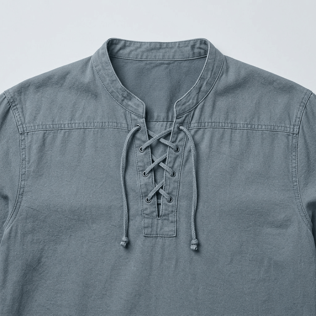 Maqiato | Men's Relaxed Lace-Up Shirt