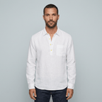 Maqiato | Men's Relaxed Cotton Linen Popover Shirt