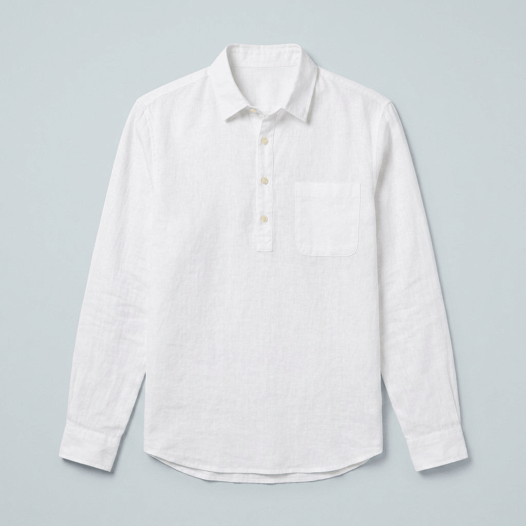 Maqiato | Men's Relaxed Cotton Linen Popover Shirt