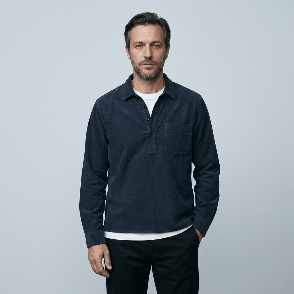 Maqiato | Men's Relaxed Cotton Linen Popover Shirt