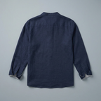 Maqiato | Men's Relaxed Linen Collarless Shirt