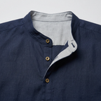 Maqiato | Men's Relaxed Linen Collarless Shirt