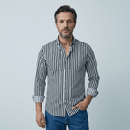 Maqiato | Men's Slim Fit Striped Cotton Shirt