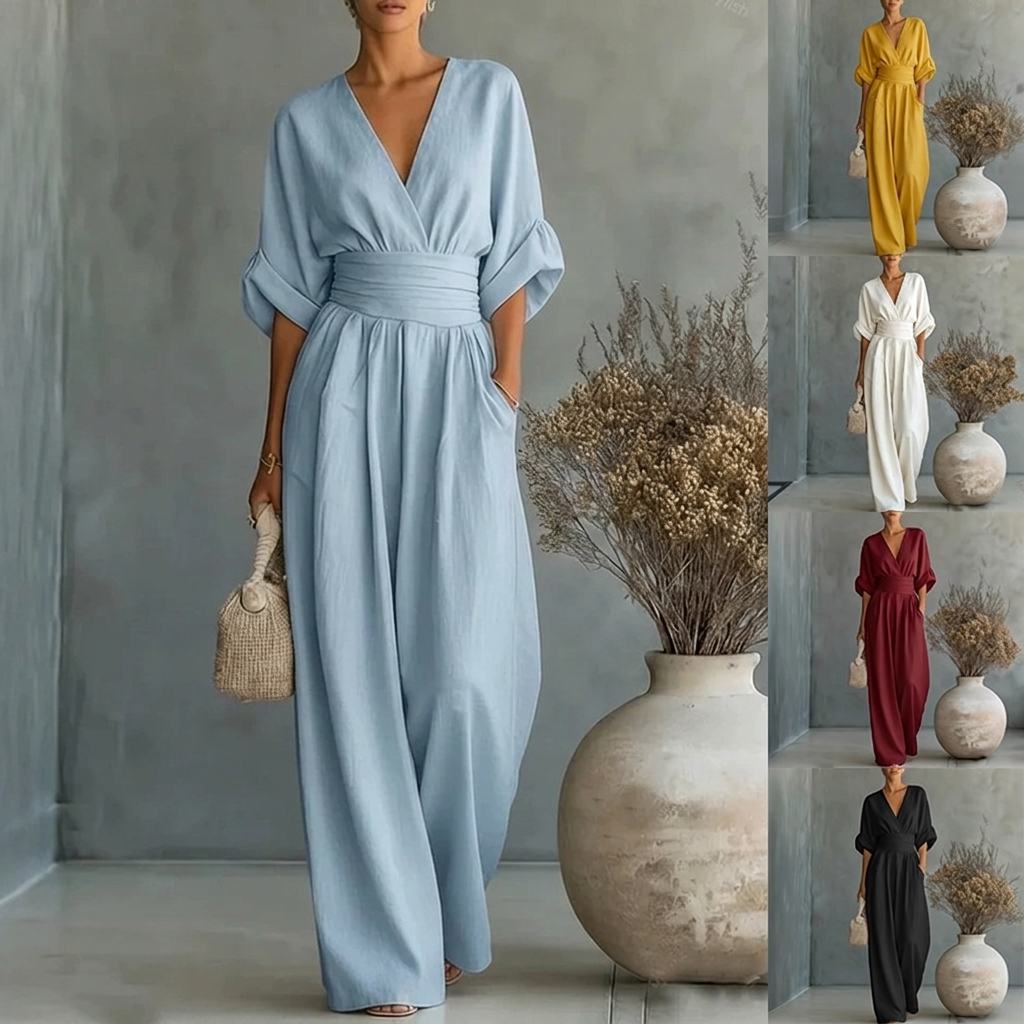 Short-sleeved Jumpsuit Womens