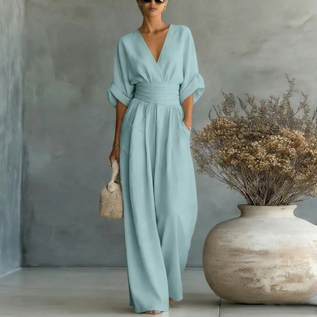 Short-sleeved Jumpsuit Womens