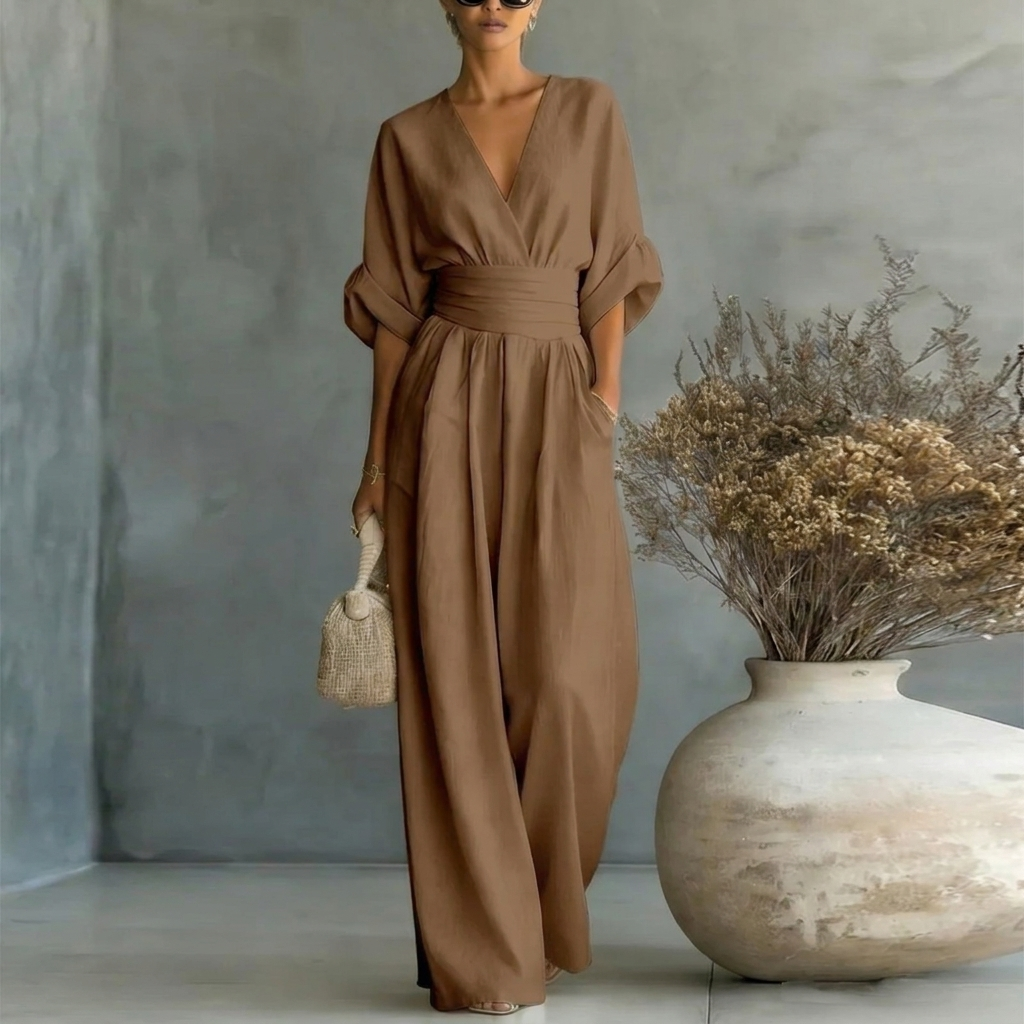 Short-sleeved Jumpsuit Womens