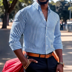 Stripe Printed Long Sleeve Shirt for Men