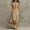 Womens Slim-fit Elegant Sleeveless Halter Dress