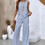 Women’s Sleeveless Two Piece Print Suit