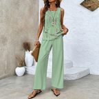 Women’s Sleeveless Two Piece Print Suit