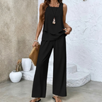 Women’s Sleeveless Two Piece Print Suit