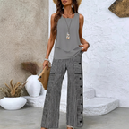 Women’s Sleeveless Two Piece Print Suit