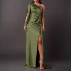 Women's Slim Fit High Waist Split Long Dress