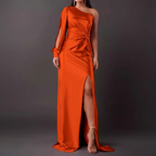 Women's Slim Fit High Waist Split Long Dress