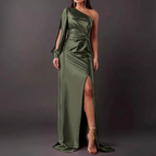 Women's Slim Fit High Waist Split Long Dress