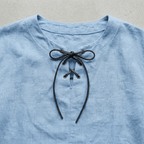 Maqiato | Men's Relaxed Linen-Blend Lace-Up Shirt