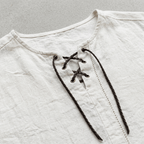 Maqiato | Men's Relaxed Linen-Blend Lace-Up Shirt