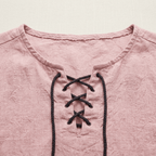 Maqiato | Men's Relaxed Linen-Blend Lace-Up Shirt