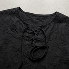 Maqiato | Men's Relaxed Linen-Blend Lace-Up Shirt