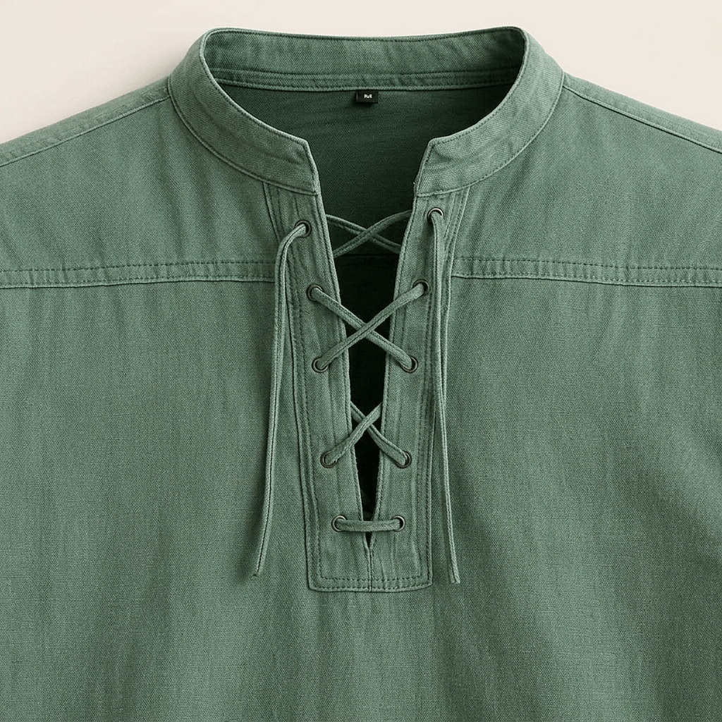 Maqiato | Men's Relaxed Denim Lace-Up Shirt