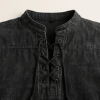 Maqiato | Men's Relaxed Denim Lace-Up Shirt