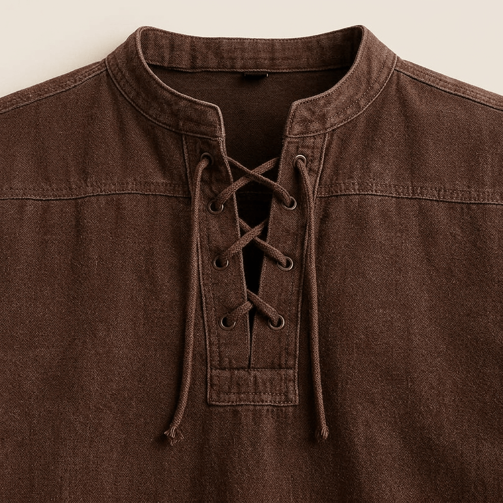 Maqiato | Men's Relaxed Denim Lace-Up Shirt