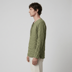 Maqiato | Men's Relaxed Linen-Blend Lace-Up Shirt