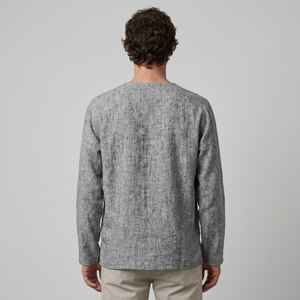 Maqiato | Men's Relaxed Linen-Blend Lace-Up Shirt