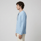 Maqiato | Men's Relaxed Linen-Blend Lace-Up Shirt