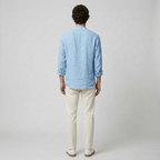Maqiato | Men's Relaxed Linen-Blend Lace-Up Shirt