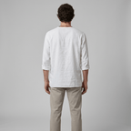 Maqiato | Men's Relaxed Linen-Blend Lace-Up Shirt
