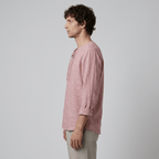Maqiato | Men's Relaxed Linen-Blend Lace-Up Shirt