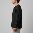 Maqiato | Men's Relaxed Linen-Blend Lace-Up Shirt