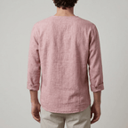 Maqiato | Men's Relaxed Linen-Blend Lace-Up Shirt