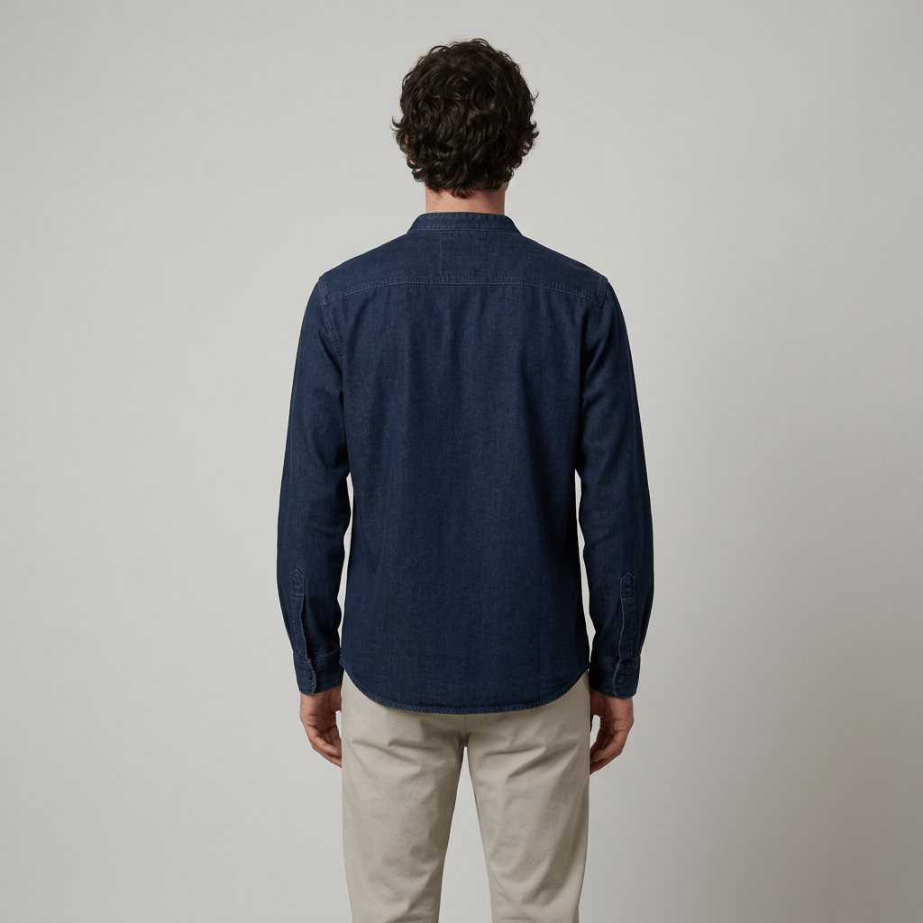 Maqiato | Men's Relaxed Denim Lace-Up Shirt