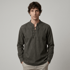 Maqiato | Men's Relaxed Denim Lace-Up Shirt