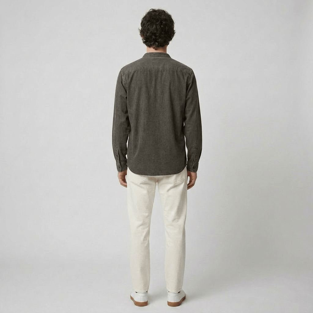 Maqiato | Men's Relaxed Denim Lace-Up Shirt