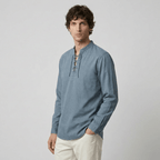 Maqiato | Men's Relaxed Denim Lace-Up Shirt