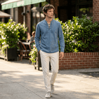 Maqiato | Men's Relaxed Denim Lace-Up Shirt