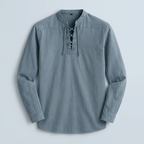 Maqiato | Men's Relaxed Denim Lace-Up Shirt