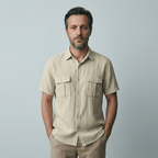Maqiato | Men's Relaxed Linen Blend Camp Collar Shirt