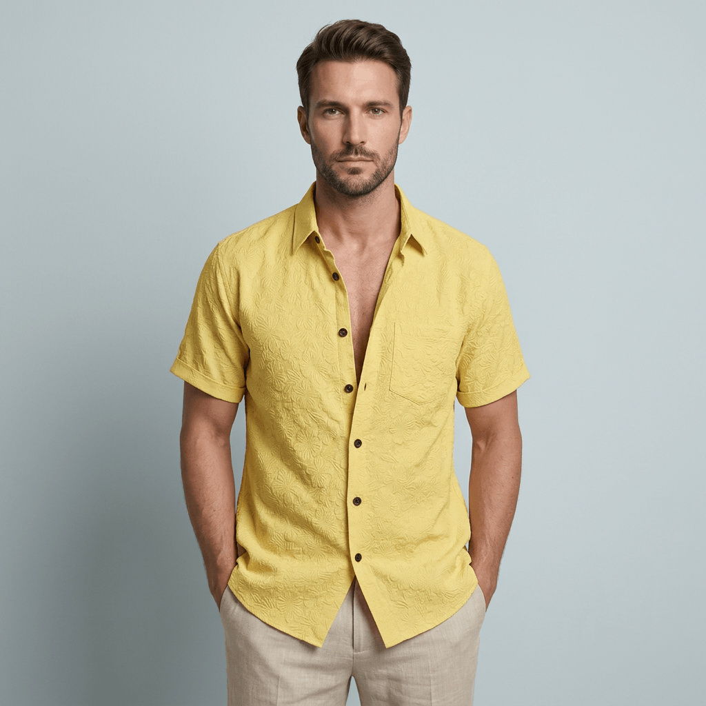 Maqiato | Breathable floral short sleeve shirt