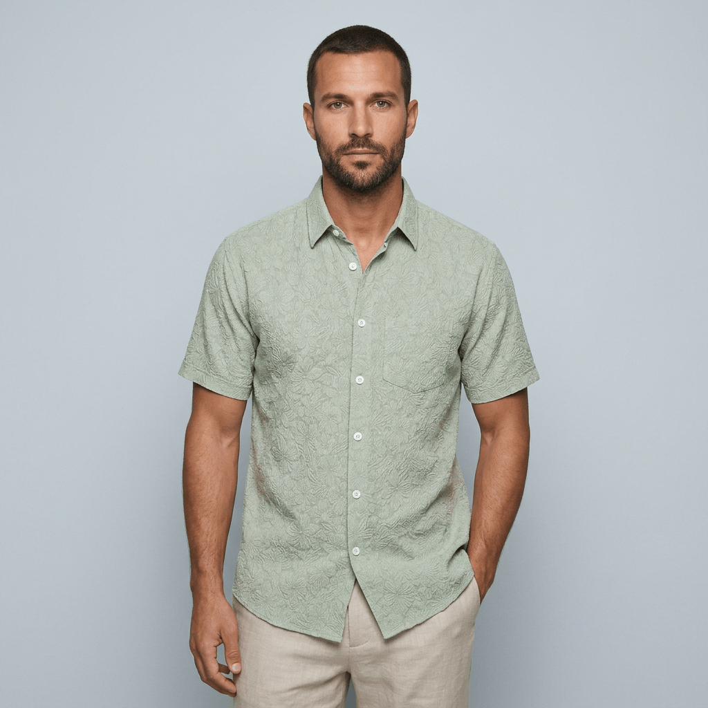 Maqiato | Breathable floral short sleeve shirt